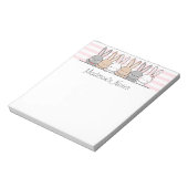 可愛いバニーパーソナライズされた ノートパッド (回転)