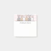 可愛いバニーパーソナライズされた ポストイット (正面)