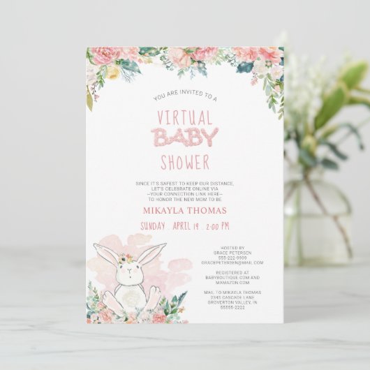 可愛いバニーピンクのフローラ妖精ライト赤ちゃんシャワー (スタンド正面)