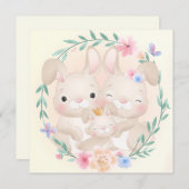 可愛いバニーファミリー シーズンカード (正面/裏面)
