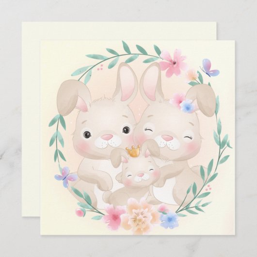 可愛いバニーファミリー シーズンカード (正面/裏面)