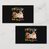 可愛いバニーポメラニア犬犬とチリン 名刺 (正面/裏面)