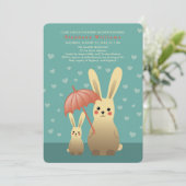 可愛いバニーママとベビーシャワー招待状 招待状 (スタンド正面)