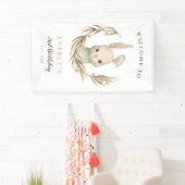 可愛いバニーラビットガールバースデーパーティーへようこそ 横断幕 (インサイチュ)