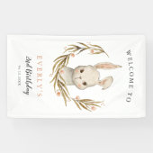 可愛いバニーラビットガールバースデーパーティーへようこそ 横断幕 (横)