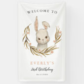 可愛いバニーラビットガールバースデーパーティーへようこそ 横断幕 (縦)