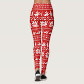 可愛いバニーラビットクリスマスパター赤と白ン レギンス (裏面)