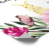 可愛いバニーラビットバースデーパーティーサイン ポスター (角)