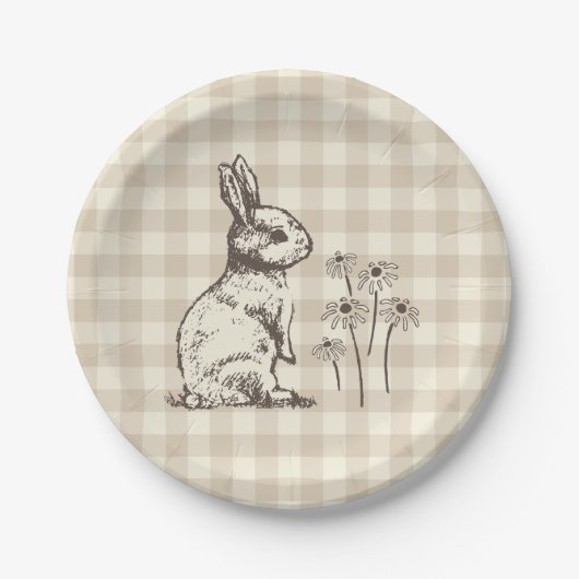 可愛いバニーラビットボナンザ – イースターパーティー。 ペーパープレート (正面)
