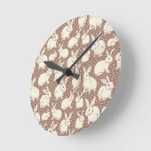 可愛いバニーラビットボナンザ – Mocha Mousse. ラウンド壁時計 (傾斜)