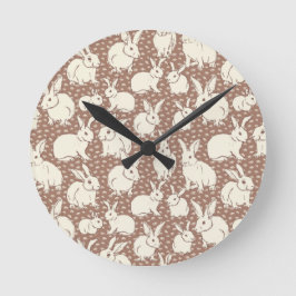 可愛いバニーラビットボナンザ – Mocha Mousse. ラウンド壁時計