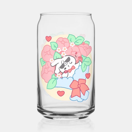 可愛いバニーロピトキウェーブハロー ガラス缶 (正面)