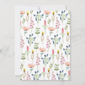 可愛いバニーワイルドフラワー誕生日パーティー 招待状 (裏面)