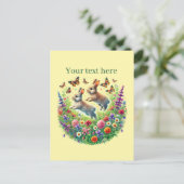 可愛いバニー好きカスタマイズ ポストカード (スタンド正面)