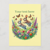 可愛いバニー好きカスタマイズ ポストカード (正面)