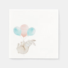 可愛いバニー持ちバルーン紙ナプキン