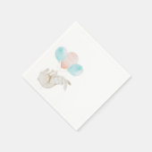 可愛いバニー持ちバルーン紙ナプキン スタンダードカクテルナプキン (角)