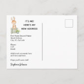 可愛いバニー新しいホームムービングアナウンスメントカード 案内ポストカード (裏面)