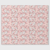 可愛いバニー猫 ラッピングペーパー (フラット)