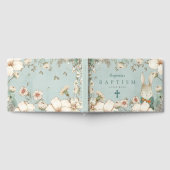 可愛いバニー葉パウダーブルーバプテスマ ゲストブック (全面)