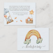 可愛いバニー雲ベビーシャワー囲いカード エンクロージャーカード (正面/裏面)