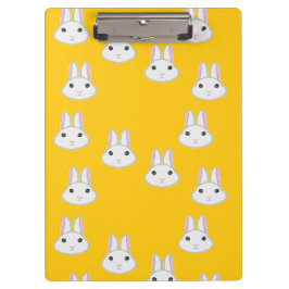 可愛いバニー顔オンオレンジ クリップボード