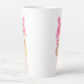 可愛いバニー、クマ、カエルの団子光沢ポスター カフェラテマグ (正面)