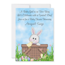 可愛いバニー、雛、イースターエッグガールの赤ちゃんシャワー