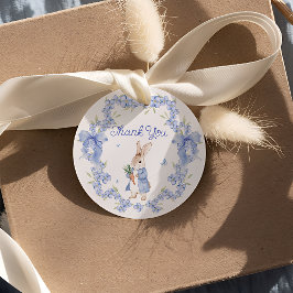 可愛いバニーPeter Rabbit男の子ベイビーシャワーありがとう フェイバータグ