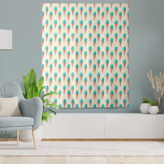 可愛いバブルクリームコーンパターン タペストリー