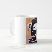 可愛いバブルティーカップ白黒 コーヒーマグカップ (正面左)