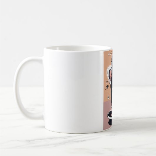 可愛いバブルティーカップ白黒 コーヒーマグカップ (左)