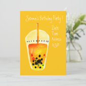 可愛いバブルティーガールズバースデーパーティー 招待状 (スタンド正面)