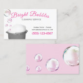 可愛いバブルバケット清掃住宅清掃サービス 名刺 (正面/裏面)