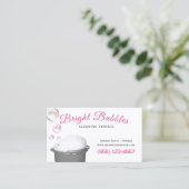 可愛いバブルバケット清掃住宅清掃サービス 名刺 (スタンド正面)