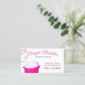 可愛いバブルバケット清掃住宅清掃サービス 名刺 (スタンド正面)