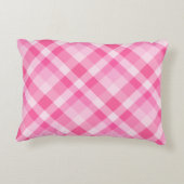 可愛いバラ色のピンクの格子柄アクセント枕 アクセントクッション (裏面)