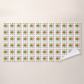 可愛いバラ色のポッテッドフラワーリピーター バスタオル (バスタオル)