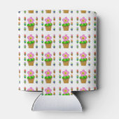 可愛いバラ色のポッテッドフラワーリピーター 缶クーラー (裏面)