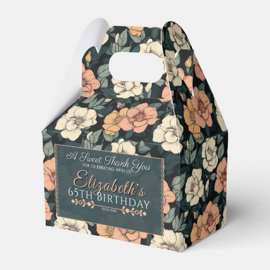 可愛いバラ誕生日お願いボックス フェイバーボックス (正面サイド)