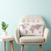 可愛いバラ金ゴールド水の色ワールドマップトラベル ランバークッション (椅子)