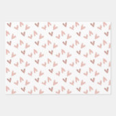 可愛いバラ金ゴールド&ピンクハート包装紙シート ラッピングペーパーシート (正面3)