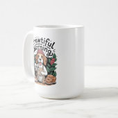 可愛いバリスタビーグルコーヒーの朝 コーヒーマグカップ (正面左)