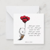 可愛いバルーンテディベアバジェットバレンタインデー ノートカード (正面)