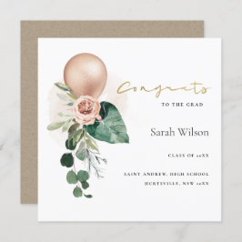 可愛いバルーンフローラおめでとう発表 サンキューカード