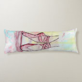 可愛いバレエ靴スケッチ水彩手描き ボディピロー (裏面)