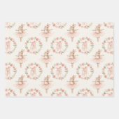 可愛いバレリーナうさぎ ラッピングペーパーシート (正面3)