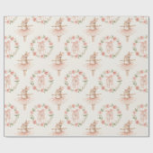 可愛いバレリーナうさぎ ラッピングペーパー (フラット)