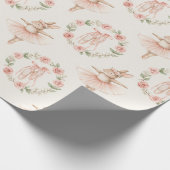 可愛いバレリーナうさぎ ラッピングペーパー (角)