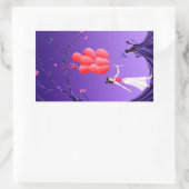 可愛いバレリーナのホイスト – おもしろいが身につく 長方形シール (バッグ)